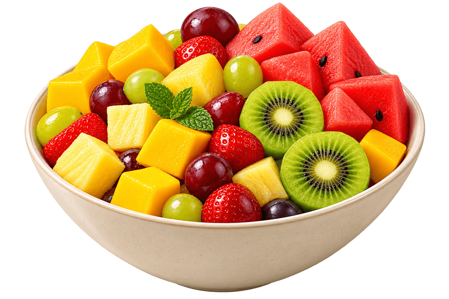 Bowl of mixed cut fruits